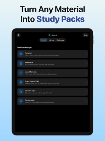 Atlas AI: Study Flashcards iPad screenshot