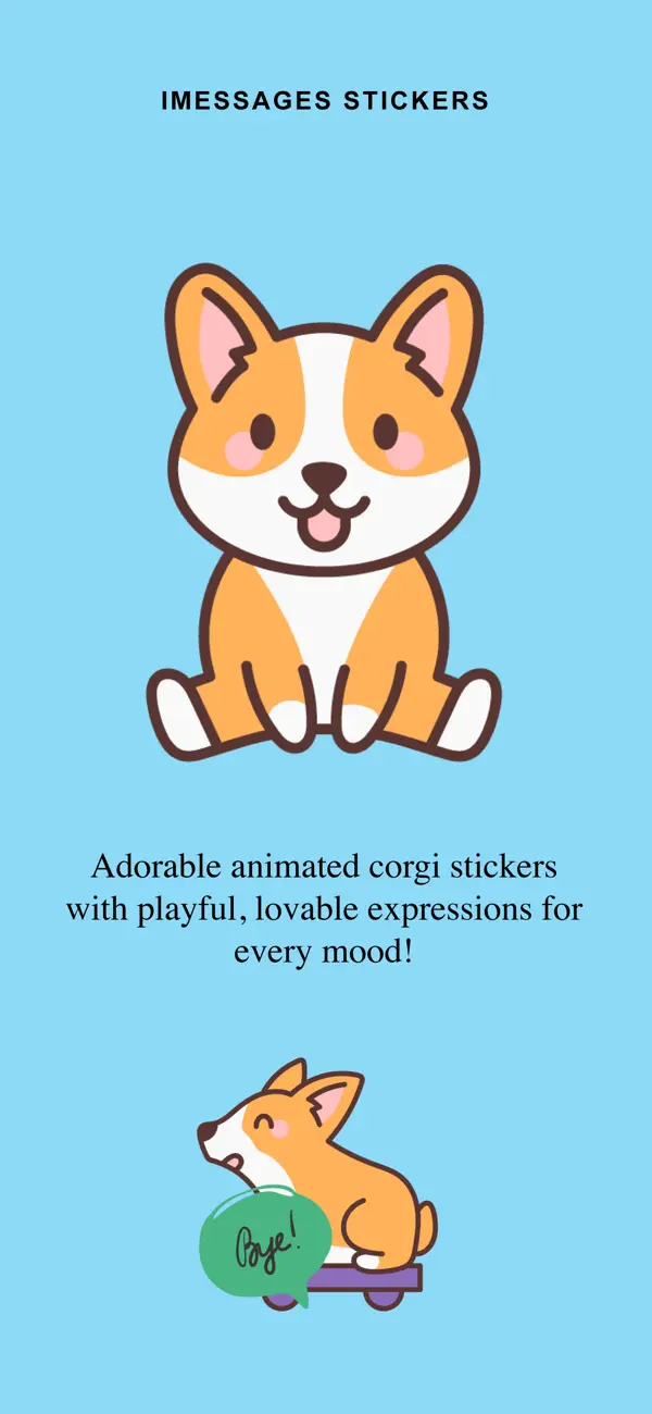 Screenshot #1 pour Cute Corgi Animated Emojis