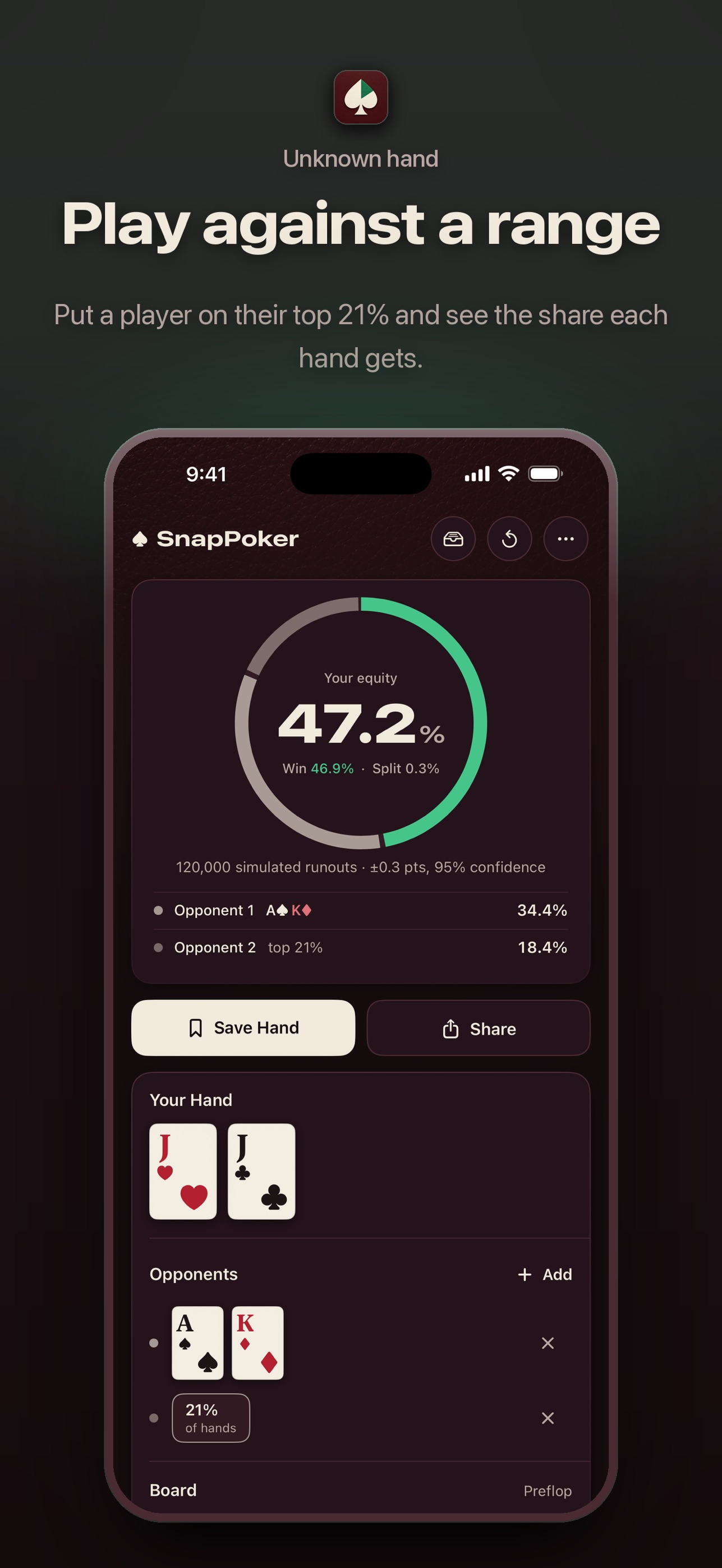 Screenshot 2 of SnapPoker: Poker Odds Calc