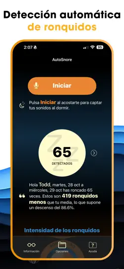 Captura de pantalla de AutoSnore: Graba Tus Ronquidos en iPhone 2