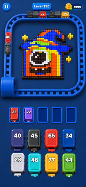 Train Pixel Color Match Puzzle screenshot 3