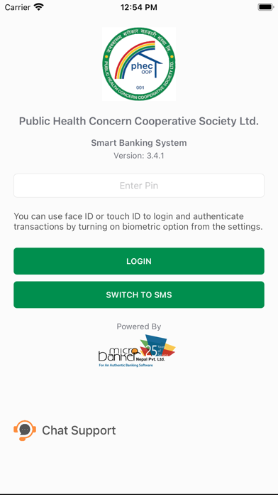 Public Health Smart Banking Screenshot