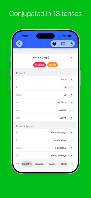 Italian Verb Conjugator Pro screenshot 3