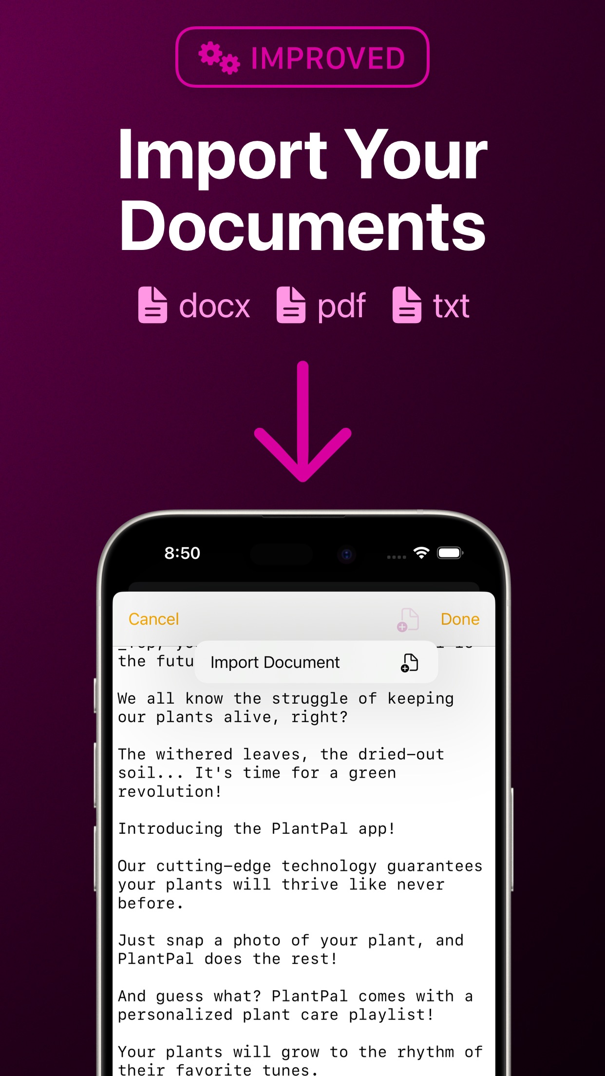 Screenshot do app Telepromptr