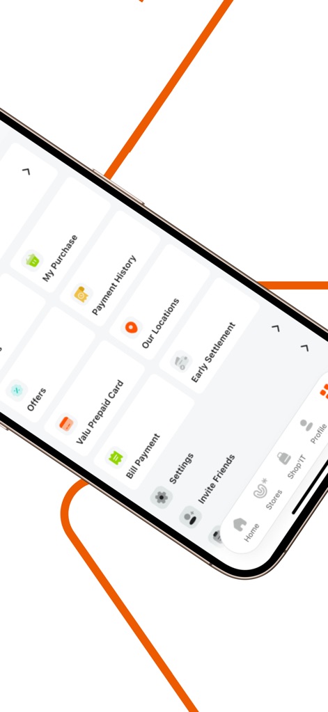 Valu - Users can effortlessly manage finances through options like 'Payment History' and facilitate transactions via 'Bill Payment'.
