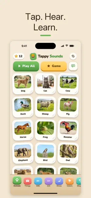 Tappy Sounds: Animals & Words screenshot 1