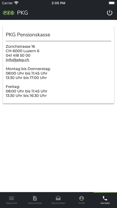 PKG Pension Fund Screenshot