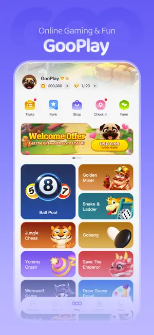 GooPlay: Play Games & Chat screenshot 1