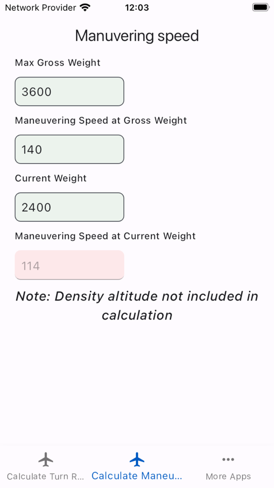 #2. Turn Radius Calculator (iOS) By: Flight Training Apps, Inc.