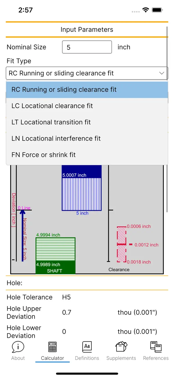 Screenshot #3 pour Fit Tolerance ANSI