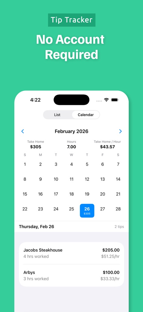Tip Tracker Calculator - Finance App | MWM