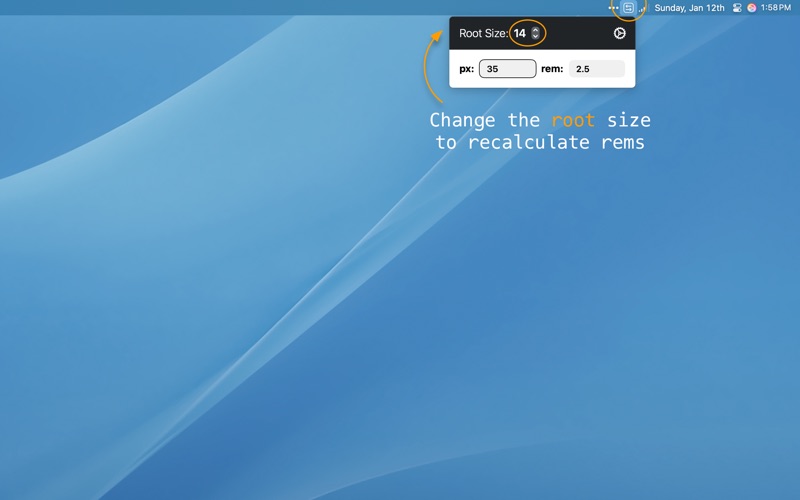 PX to REM Converter screenshot