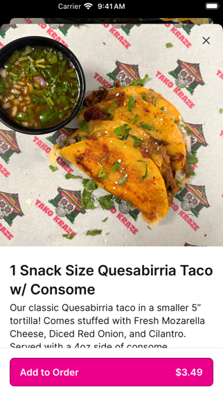 Tako Kraze iPhone screenshot 3 - Food & Drink app