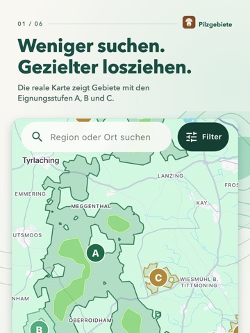 Pilzgebiete – Pilze finden iPad screenshot 1
