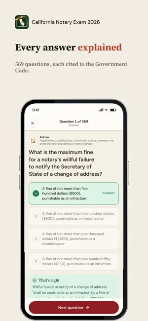 California Notary Exam 2026 screenshot 2