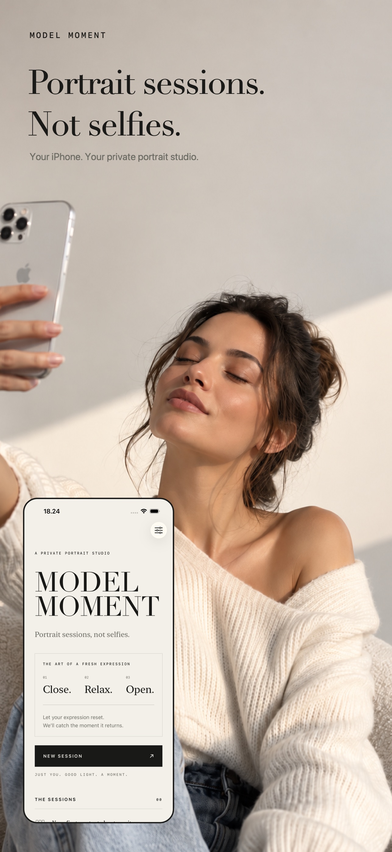 Screenshot 1 of MODEL MOMENT: Portrait Camera