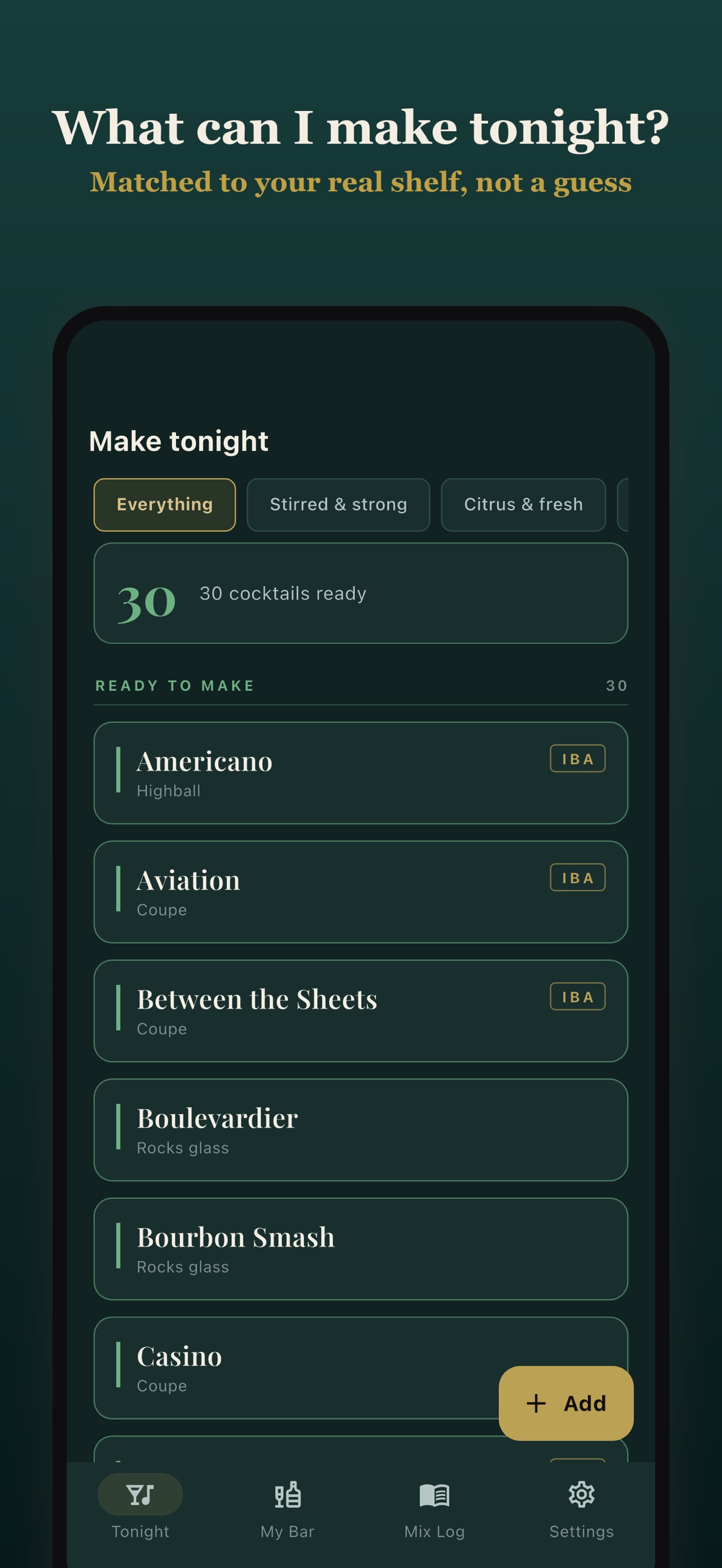 Screenshot 1 of BarNook — Home Bar & Cocktails