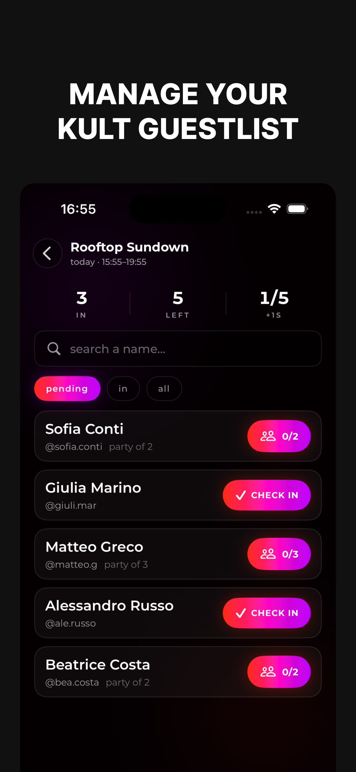 Screenshot 1 of Kult Partners — Venue Check-in
