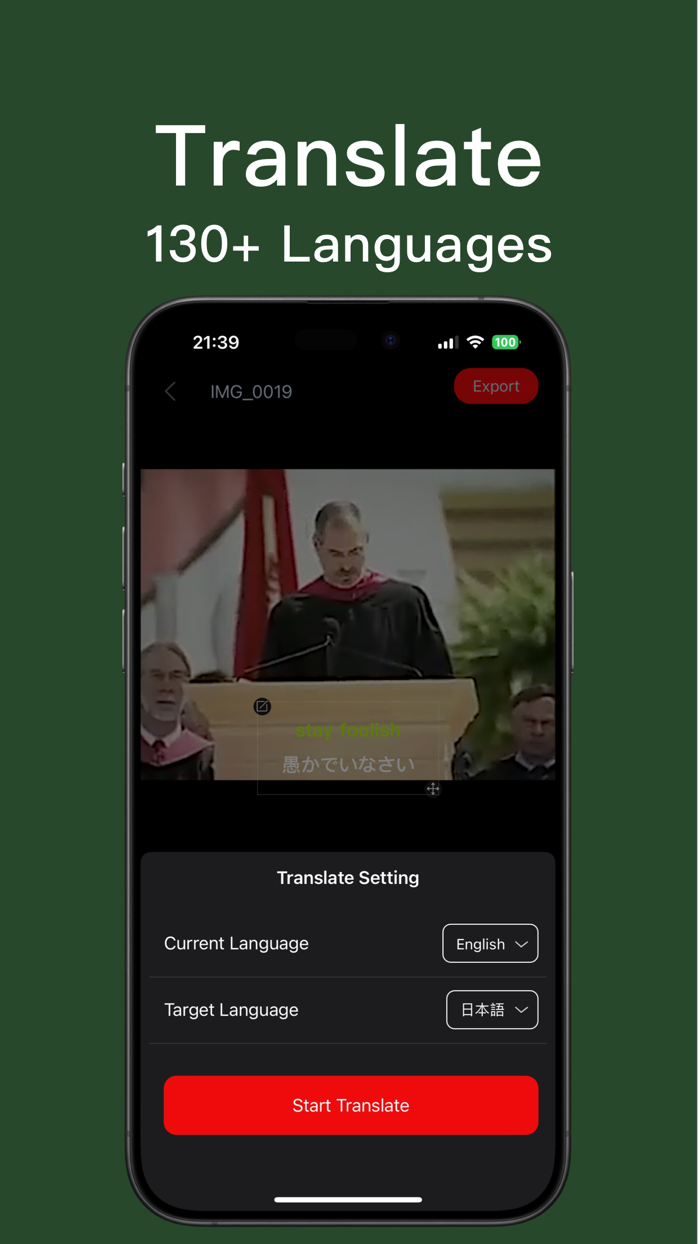 Video Caption Edit  Translate