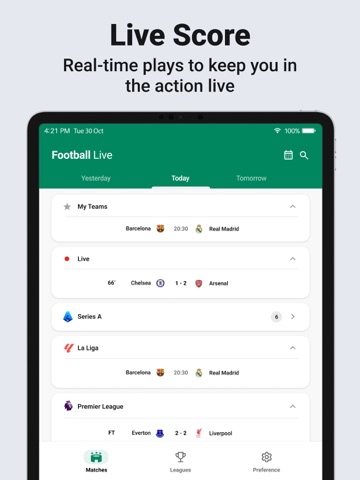 Football League Score 2025 iPad screenshot