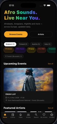 AfroEvents - Find Your Vibe Screenshot 1 of 4