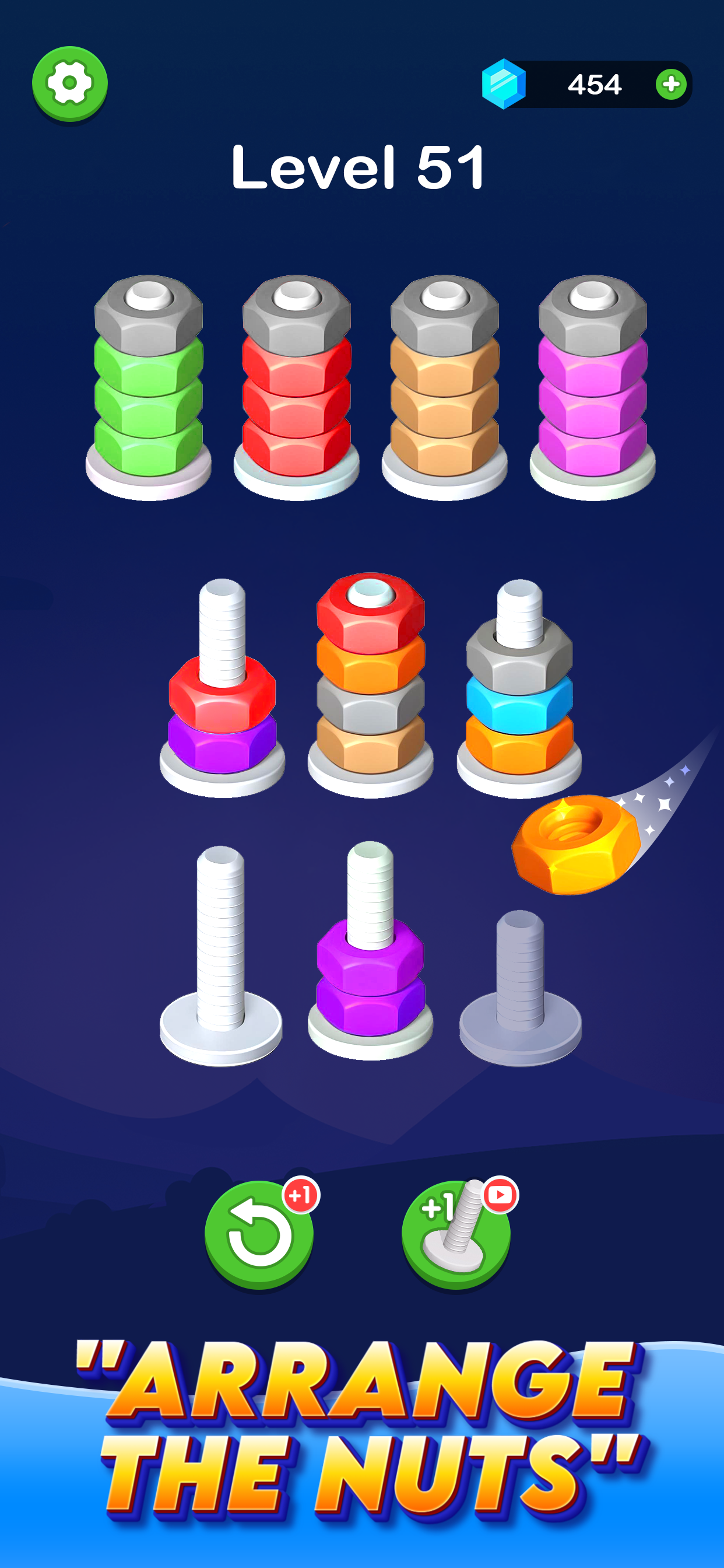 Screw Nut Bolts Sorting Games