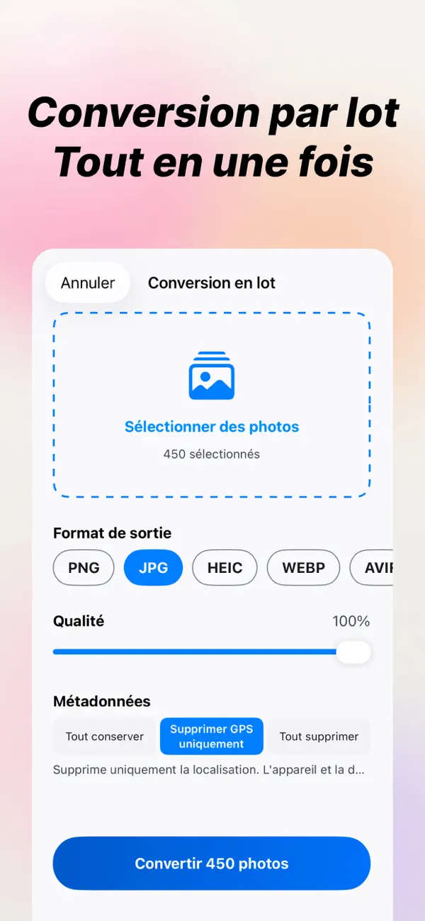 Screenshot #3 pour Convertly: Convertisseur Photo