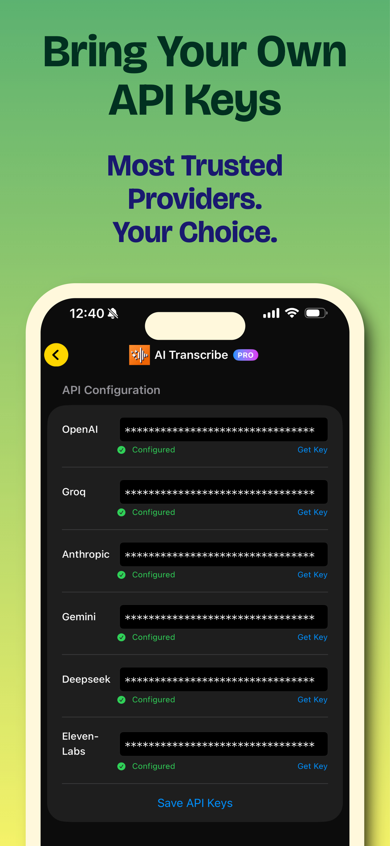 AI Notes: BYOK Transcription