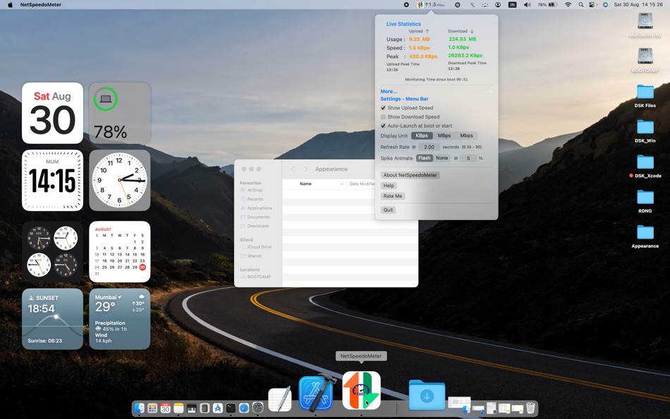 #5. NetSpeedoMeter (macOS) โดย: Devendra Kurmi