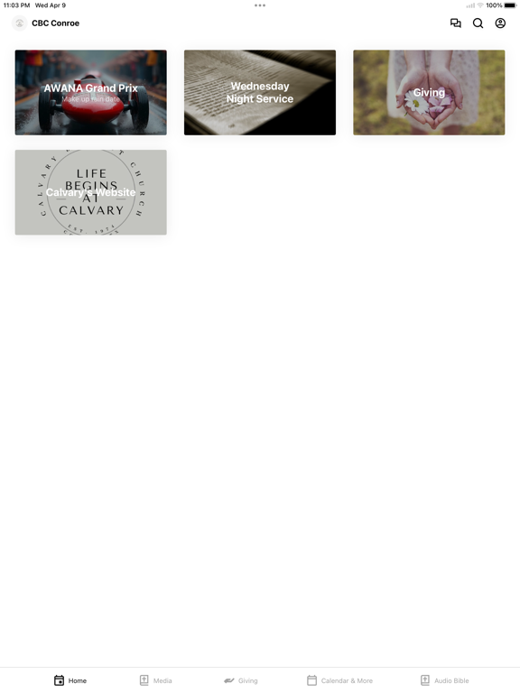 Calvary Baptist of Conroe iPad screenshot 1 - Education app