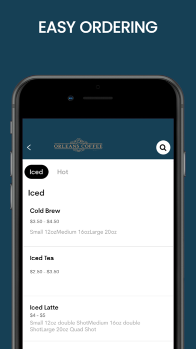 Orleans Coffee Espresso Bar iPhone screenshot 4 - Food & Drink app