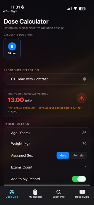 RadiationDoseTracker Screenshot 3 of 4