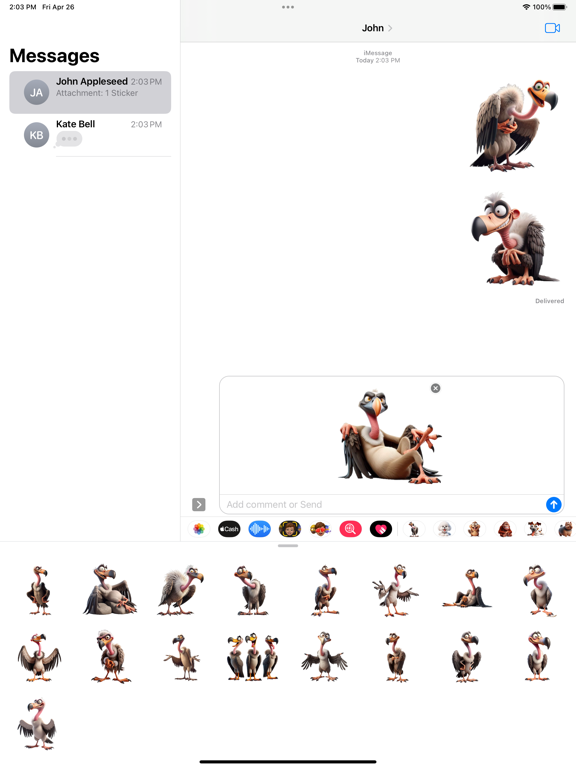 Screenshot #6 pour Goofy Vulture Stickers