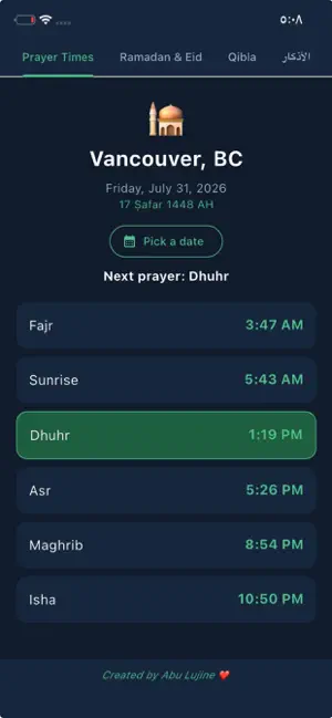 Vancouver Prayers Times screenshot 1