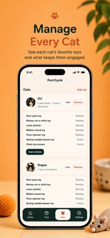 PurrCycle: Cat Toy Tracker screenshot