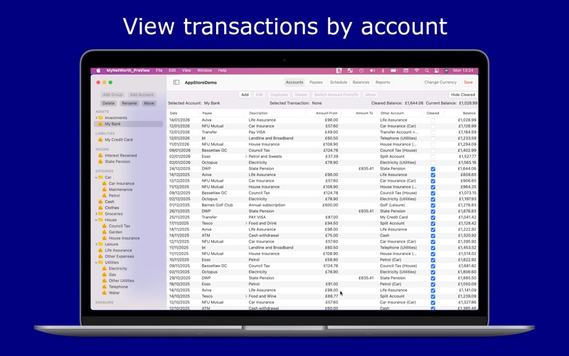 Screenshot #1 pour MyNetWorth Preview
