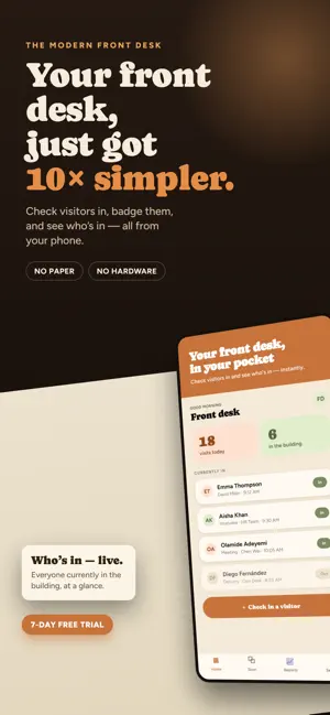 Reception | Visitor Register screenshot 1