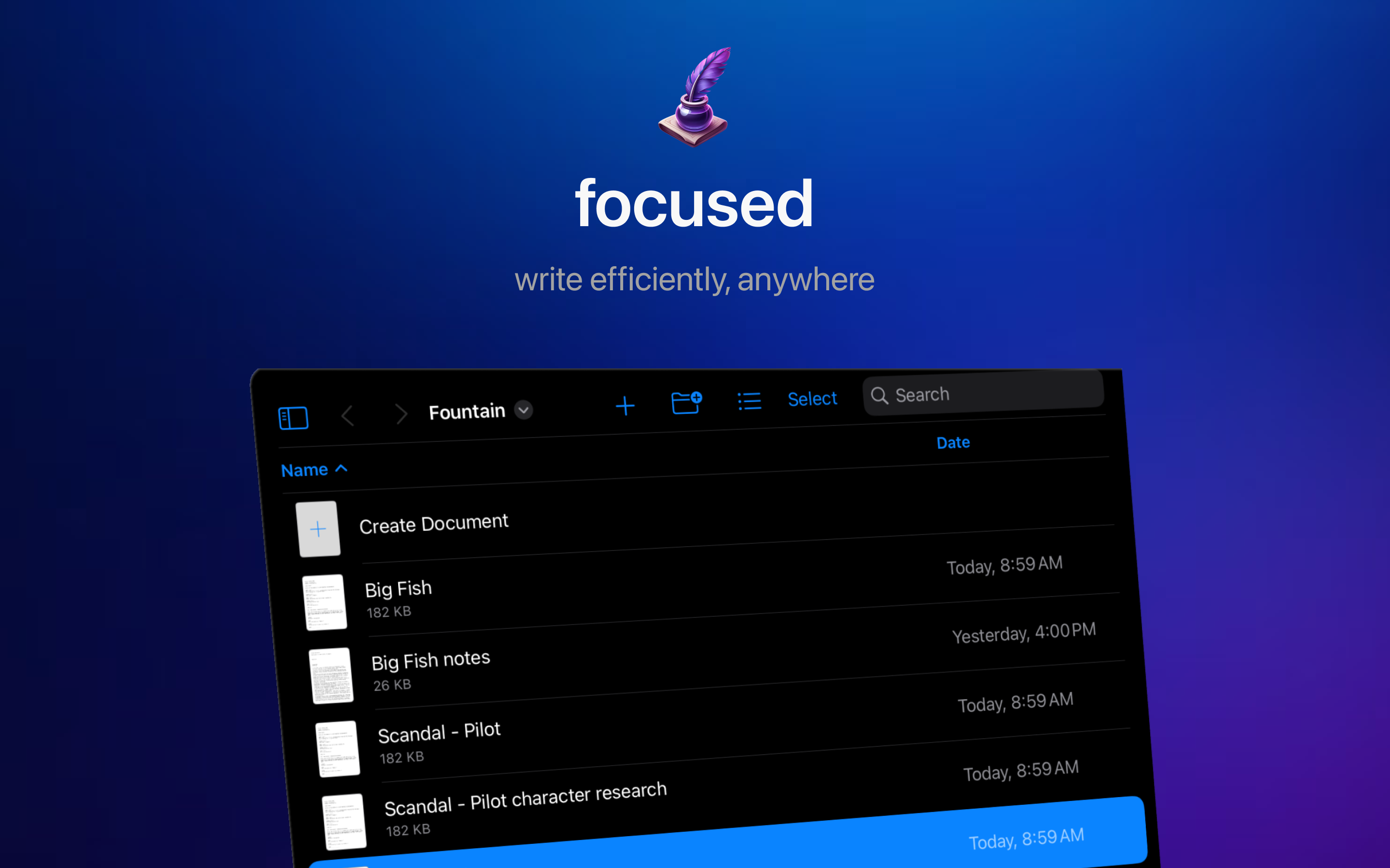 Fountain · easy screenwriting