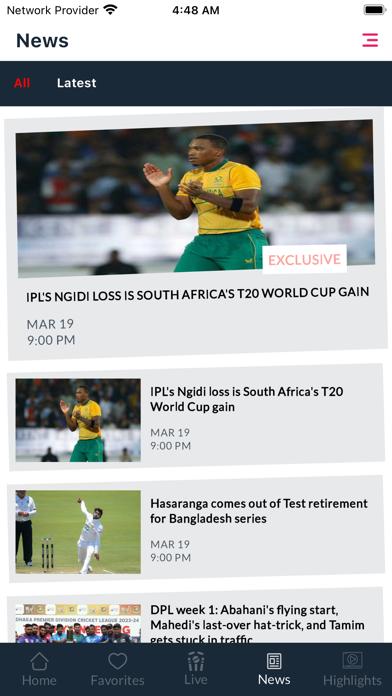 FirstCric - Live Score Screenshot