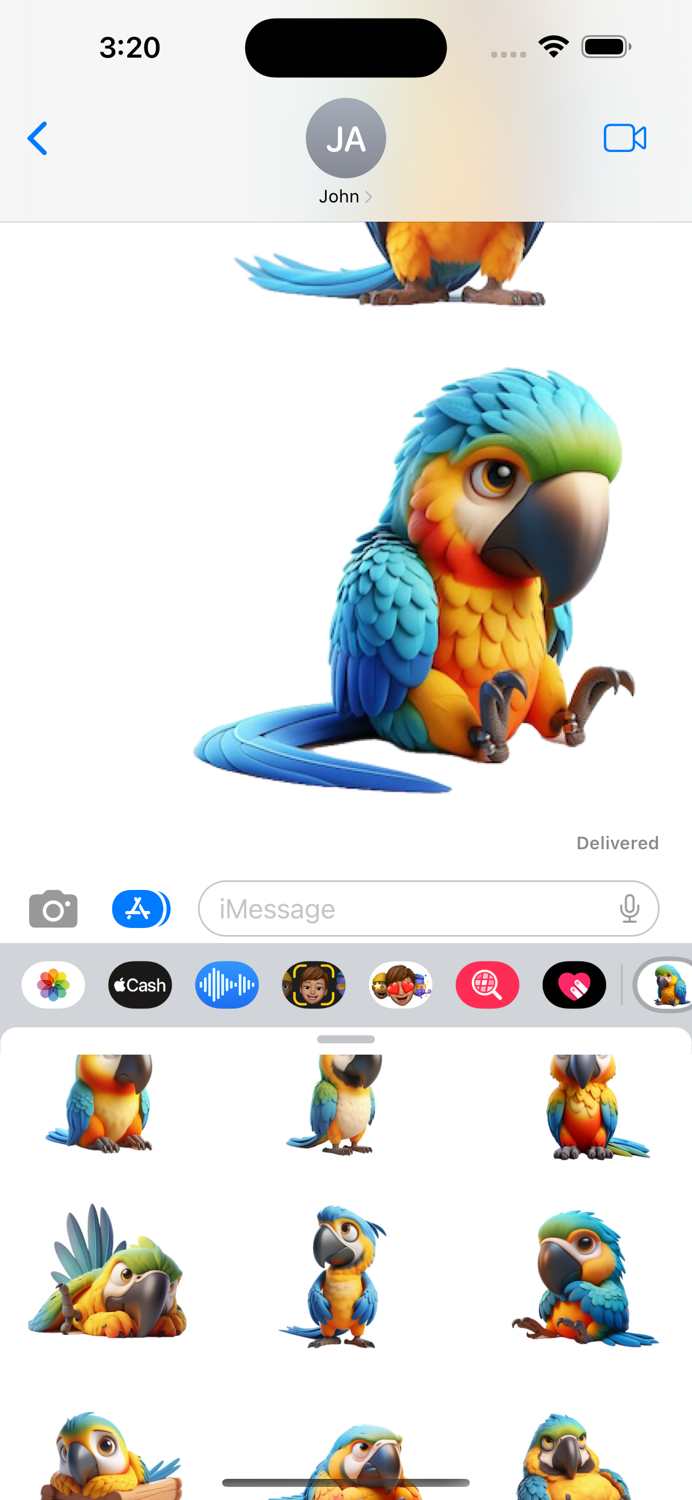 Sad Macaw Stickers