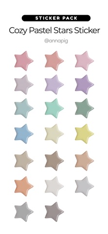 Cozy Pastel Stars Sticker screenshot