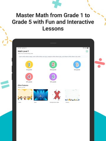 12345 Math Academy Grades 1-5 iPad screenshot