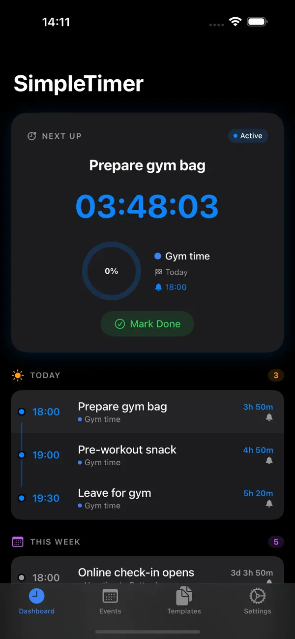 #1. Simple Timer and Countdown (iOS) Podle: Yannick Verhoeven