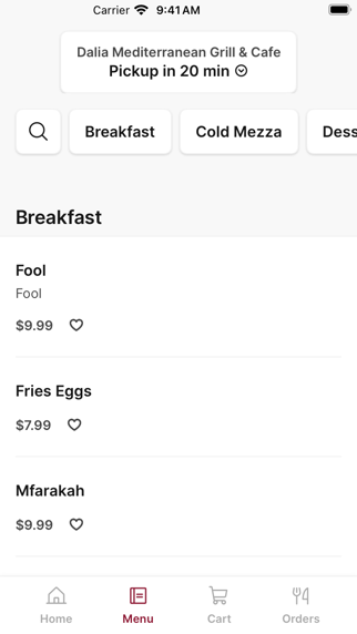 Dalia Mediterranean Grill iPhone screenshot 2 - Food & Drink app