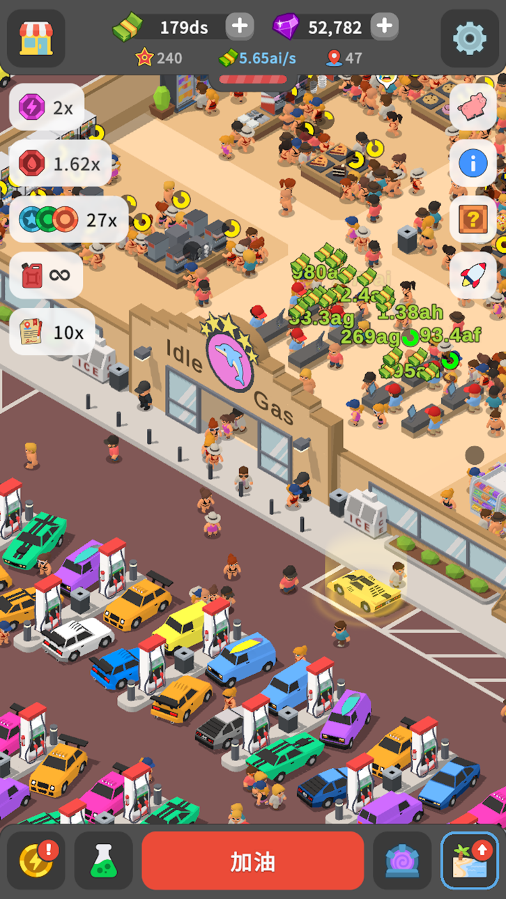 Idle Gas Station Tycoon iOS Mod IPA screenshot 1 - iOS game interface