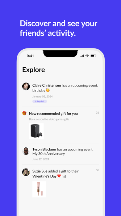 Gifty - Wishlists & Friends iPhone screenshot 2 - Lifestyle app