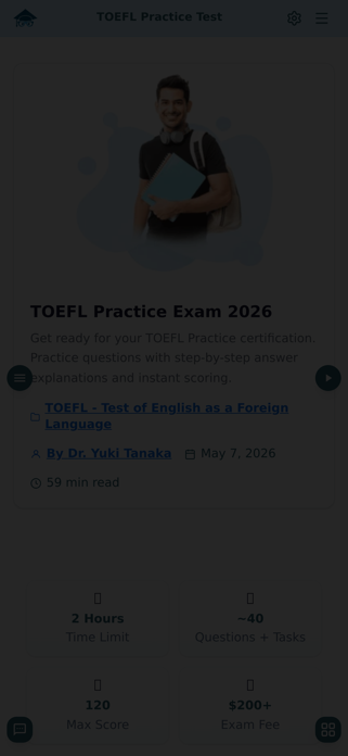 TOEFL Practice Test Online Screenshot 1 of 1
