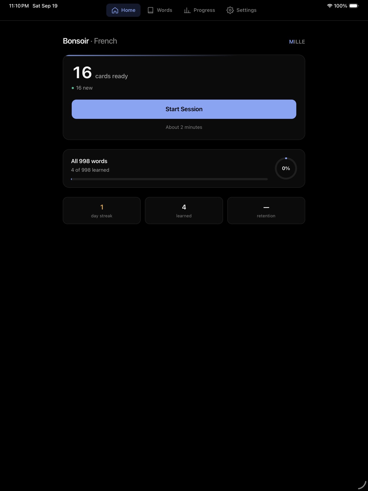 Screenshot 5 of Mille: French Vocabulary