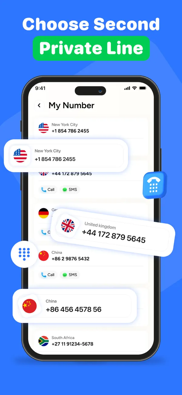 #3. Second line: 2nd Phone Number・ (iOS) By: IAPPTECHNOLOGIES LLP
