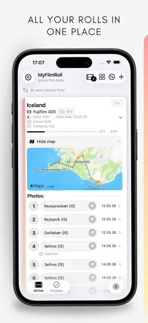 MyFilmRoll: Film Log & Tracker screenshot 1